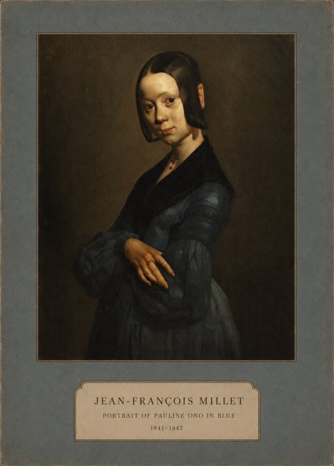 Jean-François Millet Portrait of Pauline Ono in Blue No2 - Póster