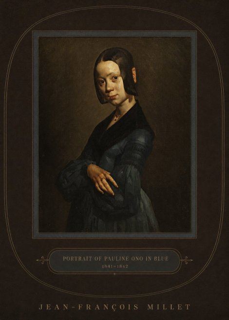 Jean-François Millet Portrait of Pauline Ono in Blue No4 - Póster