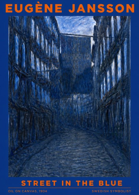 Eugène Jansson Street in the Blue No2 - Póster