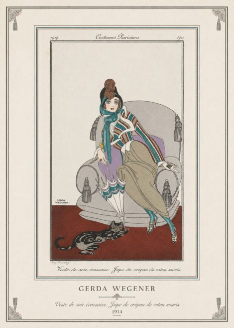 Gerda Wegener Veste De Soie Écossaise. Jupe De Crépon De Coton Souris. No3 - Póster