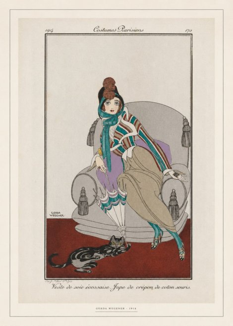 Gerda Wegener Veste De Soie Écossaise. Jupe De Crépon De Coton Souris. No6 - Póster