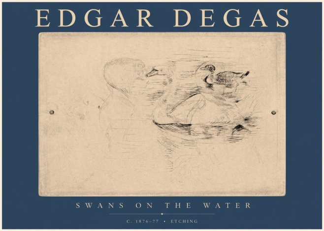 Edgar Degas Swans on the Water No2 - Póster