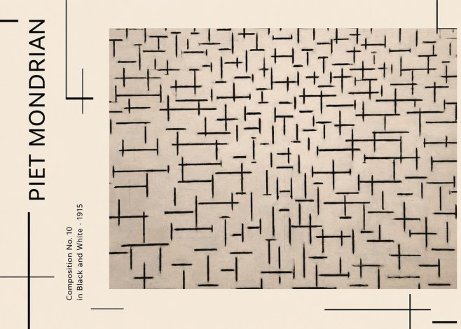 Piet Mondrian Composition No. 10 in Black and White No2 - Póster