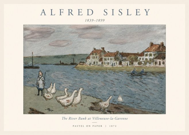 Sisley The River Bank at Villeneuve-la-garenne No1 - Póster