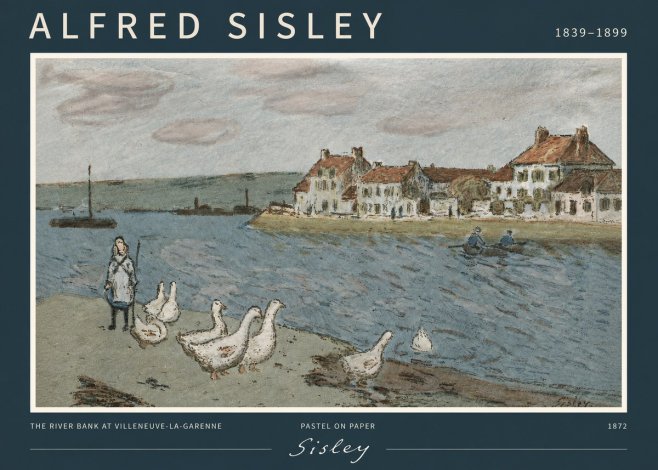 Sisley The River Bank at Villeneuve-la-garenne No2 - Póster