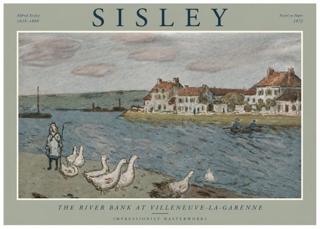 Sisley The River Bank at Villeneuve-la-garenne No4 - Póster