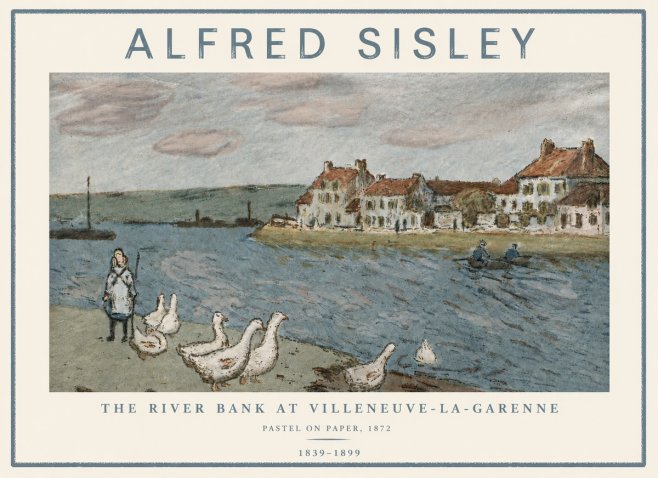 Sisley The River Bank at Villeneuve-la-garenne No5 - Póster
