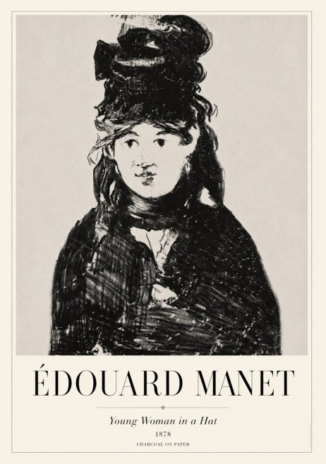Édouard Manet Young Woman in a Hat III No1 - Póster