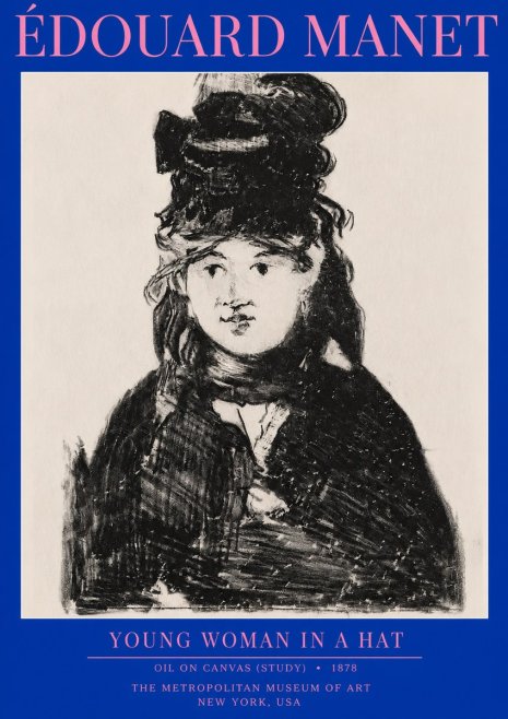 Édouard Manet Young Woman in a Hat IV No2 - Póster