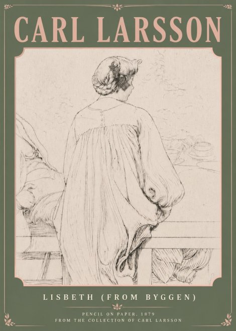 Carl Larsson Lisbeth (from Byggen) No5 - Póster