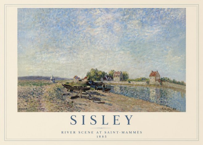 Sisley River Scene at Saint-mammès No5 - Póster