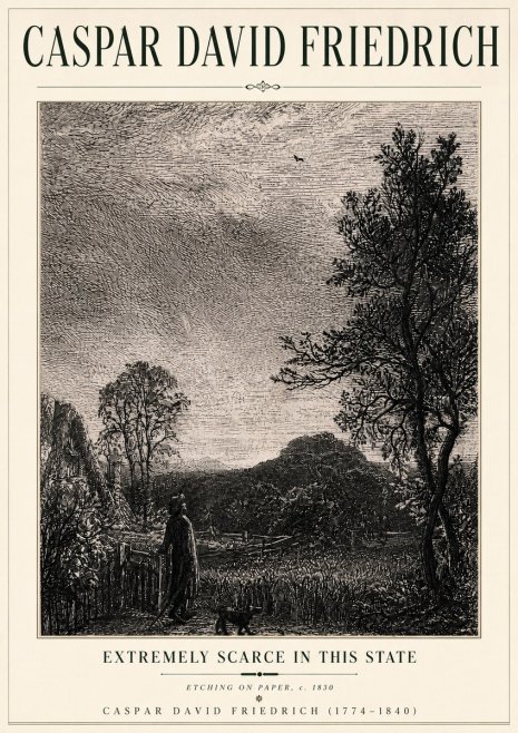 Caspar David Friedrich Extremely Scarce in This State No6 - Póster