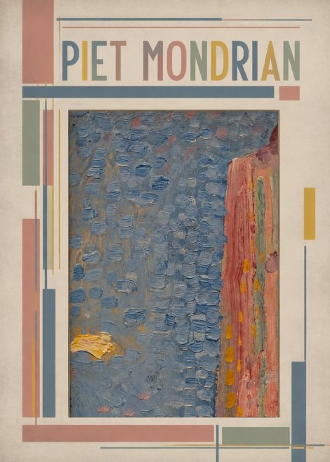 Piet Mondrian Façade in Sunlight No2 - Póster