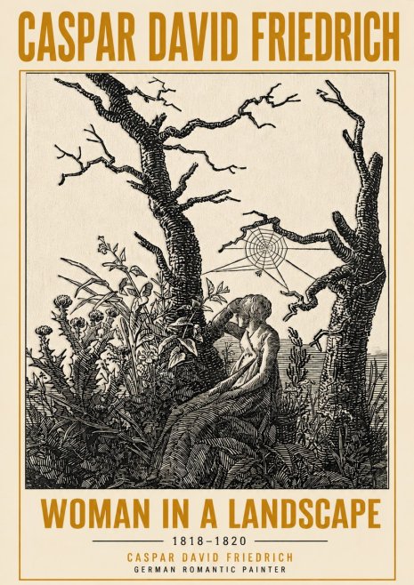 Caspar David Friedrich Woman in a Landscape No6 - Póster