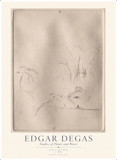 Edgar Degas Studies of Plants and Water No1 - Póster