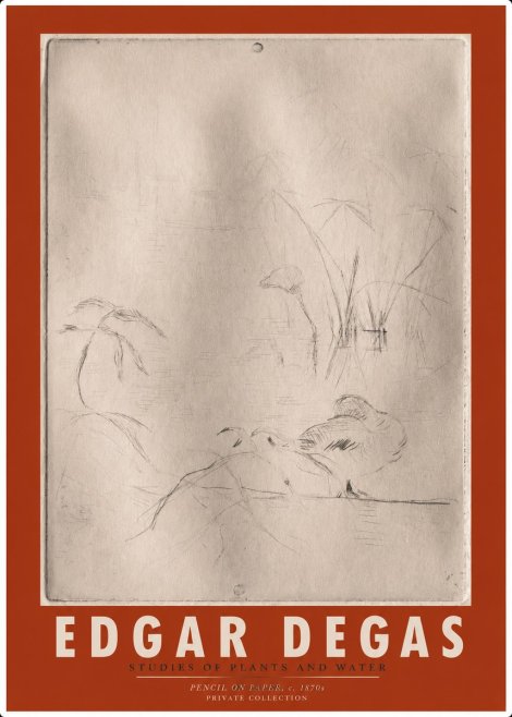 Edgar Degas Studies of Plants and Water No2 - Póster
