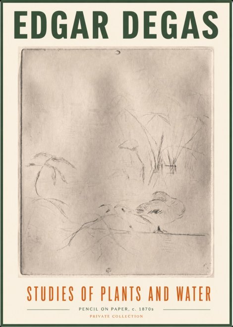 Edgar Degas Studies of Plants and Water No5 - Póster