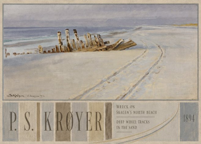 P.S. Krøyer Wreck on Skagen's North Beach. Deep Wheel Tracks in the Sand No3 - Póster