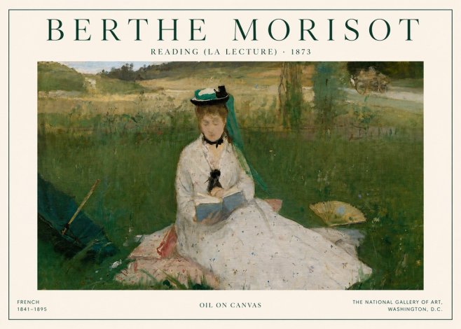 Berthe Morisot Reading (La Lecture) No3 - Póster