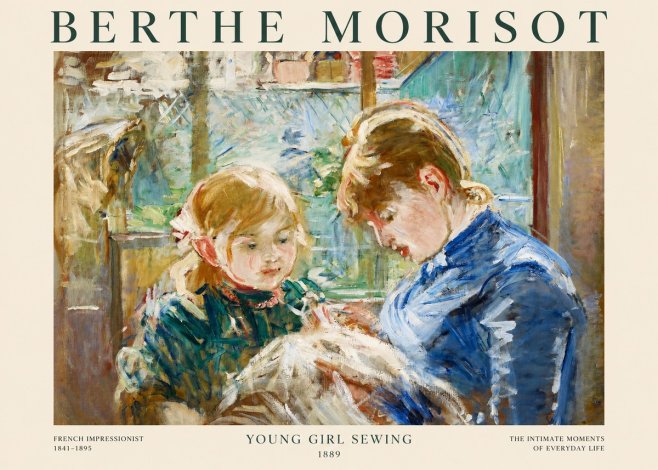 Berthe Morisot Young Girl Sewing No1 - Póster