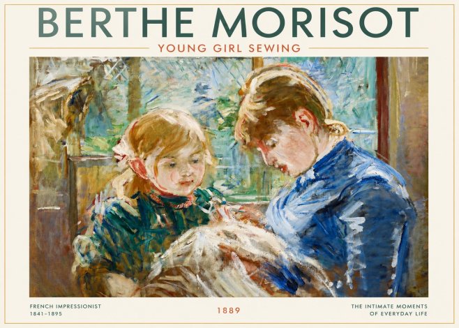 Berthe Morisot Young Girl Sewing No3 - Póster