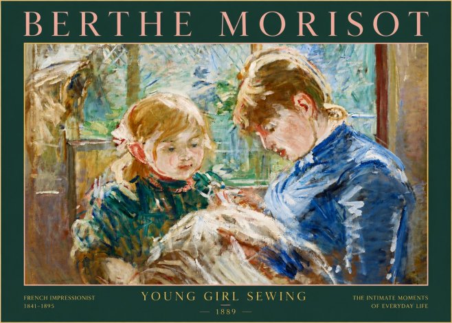 Berthe Morisot Young Girl Sewing No4 - Póster