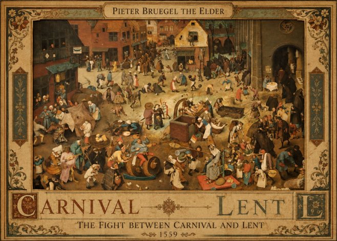 Pieter Bruegel The Fight Between Carnival and Lent III No3 - Póster