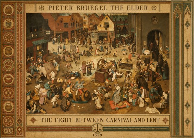 Pieter Bruegel The Fight Between Carnival and Lent III No6 - Póster