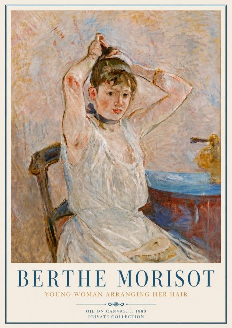 Berthe Morisot Young Woman Arranging Her Hair No6 - Póster