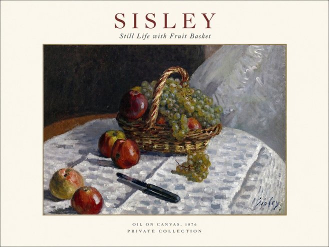 Sisley Still Life with Fruit Basket No1 - Póster