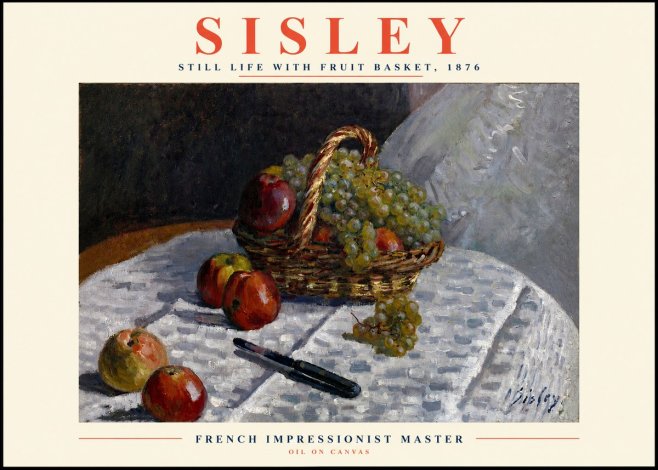 Sisley Still Life with Fruit Basket No2 - Póster