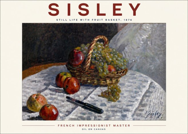 Sisley Still Life with Fruit Basket No6 - Póster