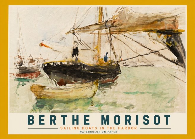 Berthe Morisot Sailing Boats in the Harbor No6 - Póster