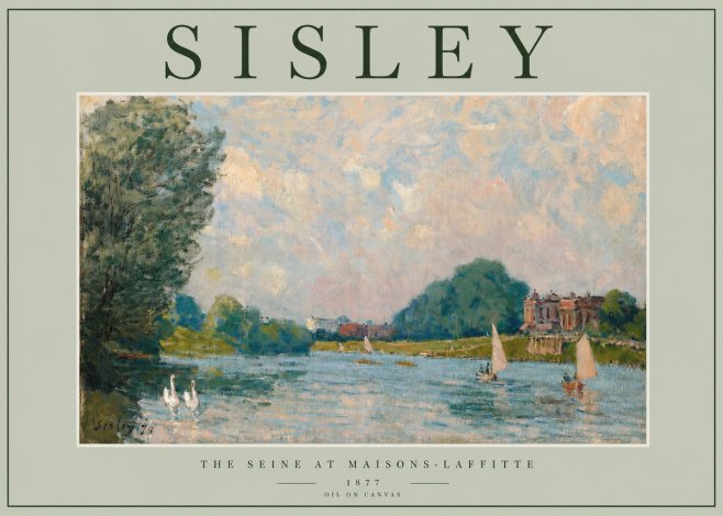 Sisley The River – Afternoon, 1877 No4 - Póster