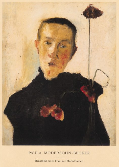 Paula Modersohn-Becker Brustbild Einer Frau Mit Mohnblumen No5 - Póster
