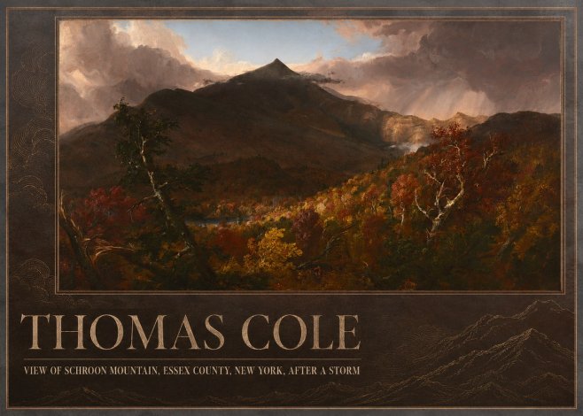 Thomas Cole View of Schroon Mountain, Essex County, New York, After a Storm No2 - Póster