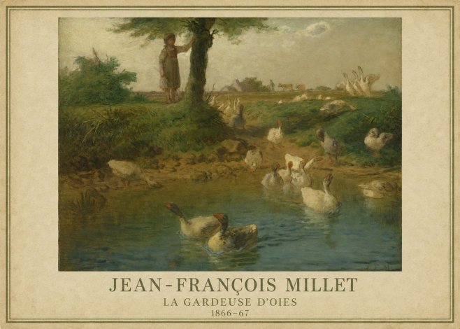 Jean-François Millet La Gardeuse D'oies No1 - Póster