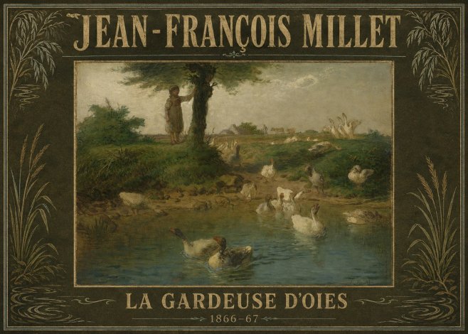 Jean-François Millet La Gardeuse D'oies No4 - Póster