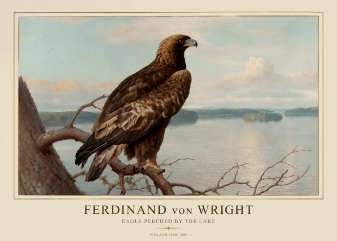 Ferdinand von Wright Eagle Perched by the Lake No1 - Póster