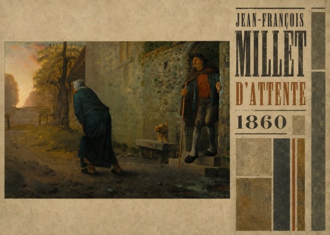 Jean-François Millet D'attente No4 - Póster