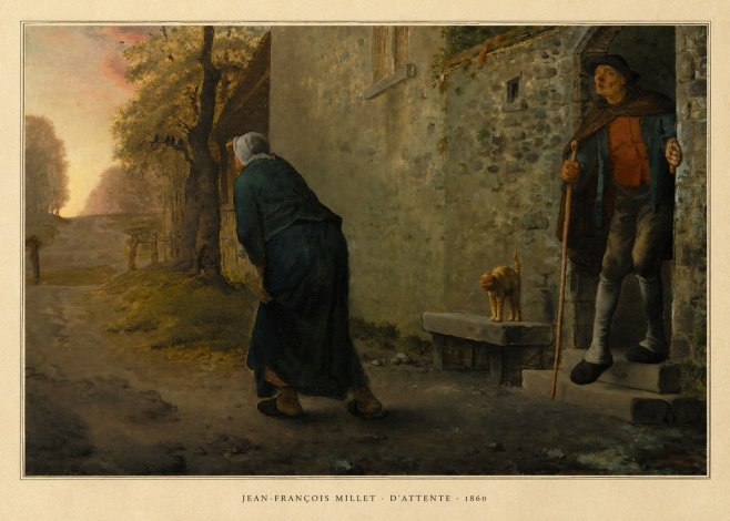 Jean-François Millet D'attente No5 - Póster