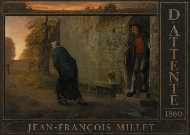 Jean-François Millet D'attente No6 - Póster
