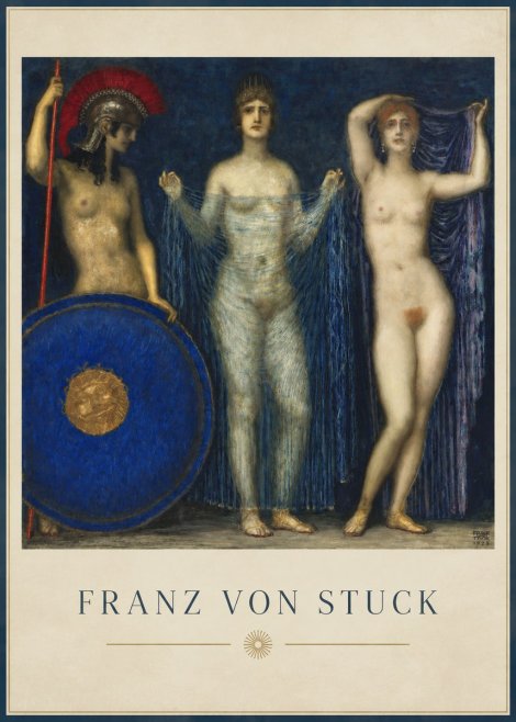 Franz von Stuck The Three Nudes No2 - Póster