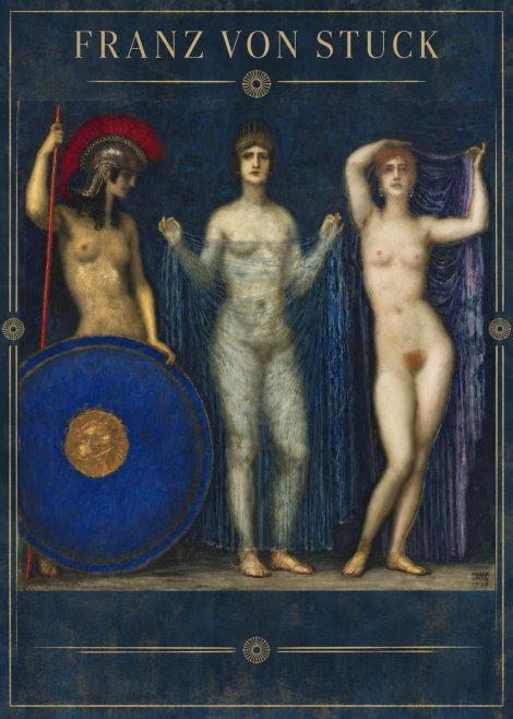 Franz von Stuck The Three Nudes No6 - Póster