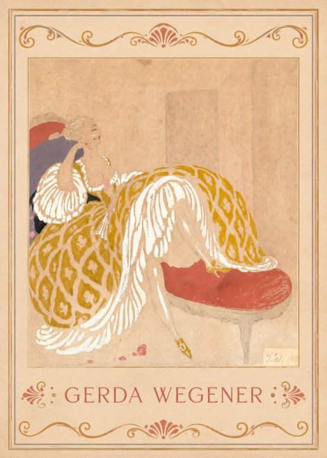 Gerda Wegener Woman in Yellow Dress No2 - Póster