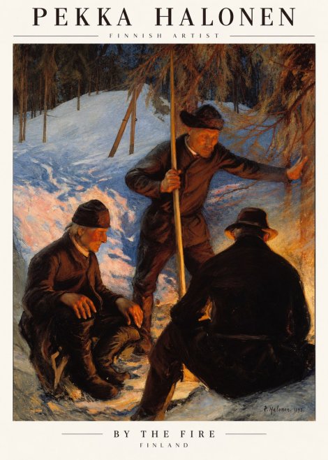 Pekka Halonen By the Fire No1 - Póster