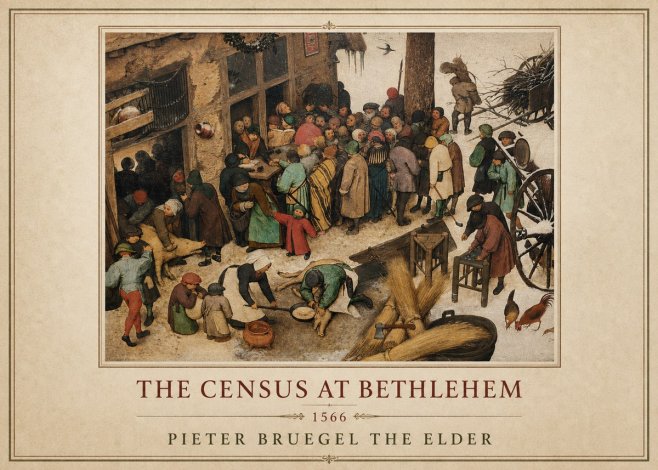 Pieter Bruegel The Census at Bethlehem III No1 - Póster