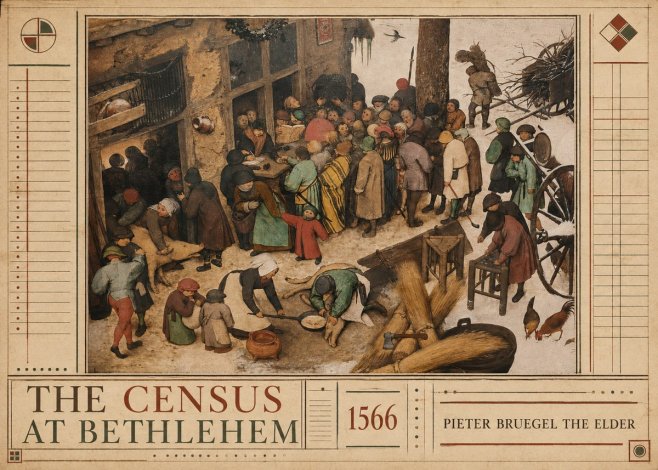 Pieter Bruegel The Census at Bethlehem III No2 - Póster