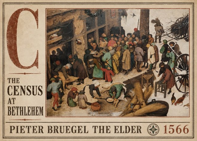 Pieter Bruegel The Census at Bethlehem III No4 - Póster