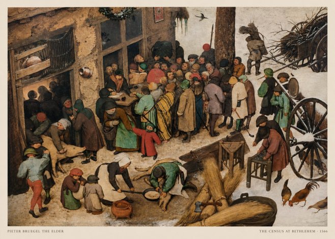 Pieter Bruegel The Census at Bethlehem III No5 - Póster